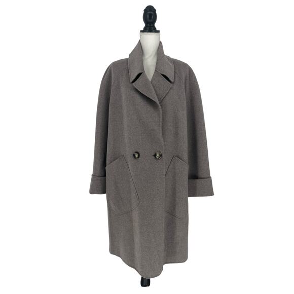 Kinross Wool & Cashmere Blend Notch Collar Button Front Coat - Picture 3 of 16